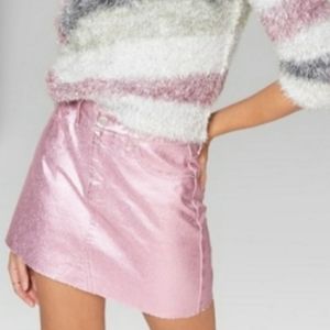 Glitter Halo / Holographic Pink Mini Skirt | NWOT